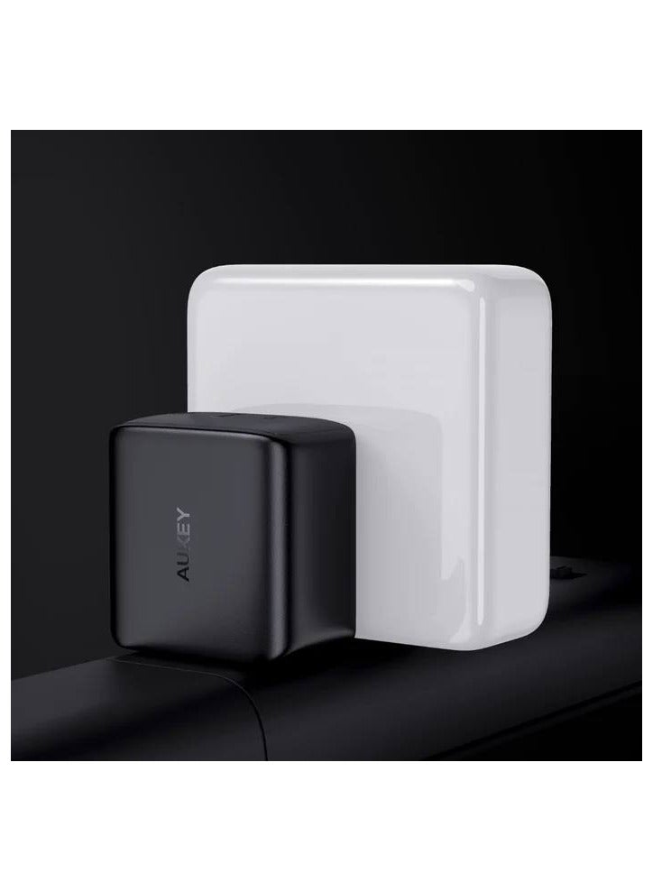 Omnia PA-B2 USB C 61W GaN Wall Charger - PD 3.0 Fast Charging with Dynamic Detect - Compact & Portable - Safe & Reliable Black