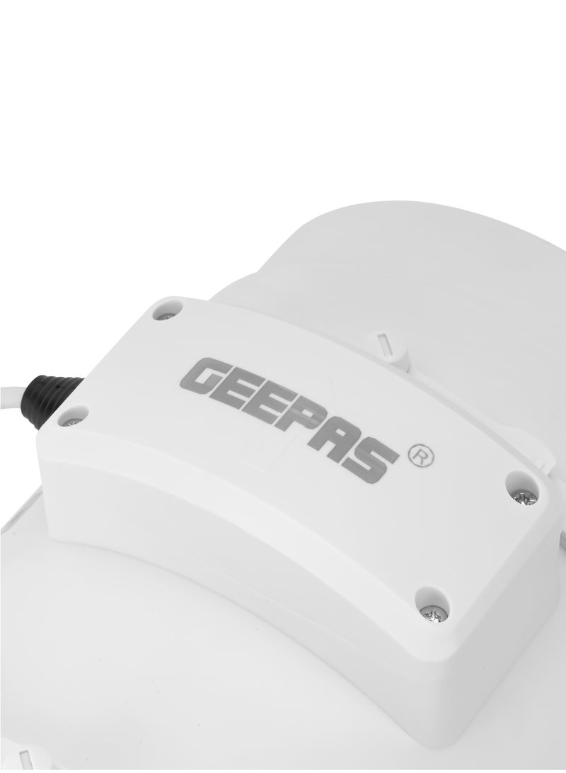 GEEPAS 8” In Line Exhaust Fan" with 2-speed settings, 1700 rpm speed, 500CFM, rust-free construction, low noise operation, designed for installation in loft or roof space 55 W GF21193 White  - Image 4