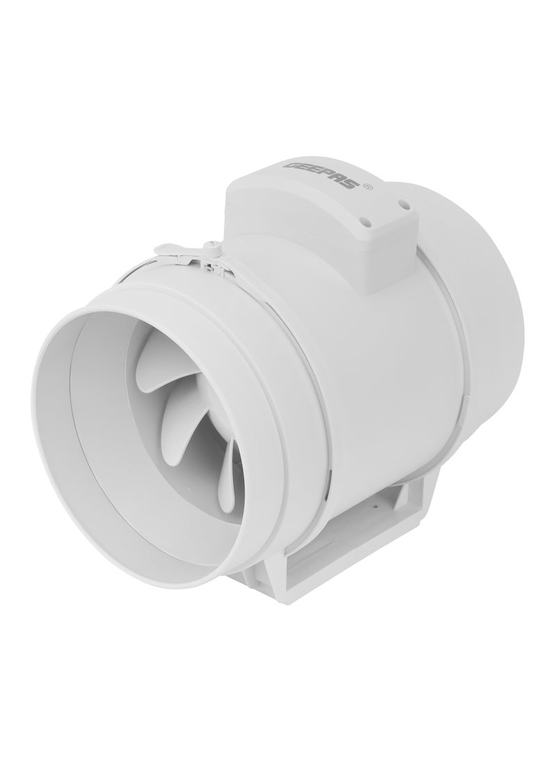 GEEPAS 8” In Line Exhaust Fan" with 2-speed settings, 1700 rpm speed, 500CFM, rust-free construction, low noise operation, designed for installation in loft or roof space 55 W GF21193 White  - Image 2
