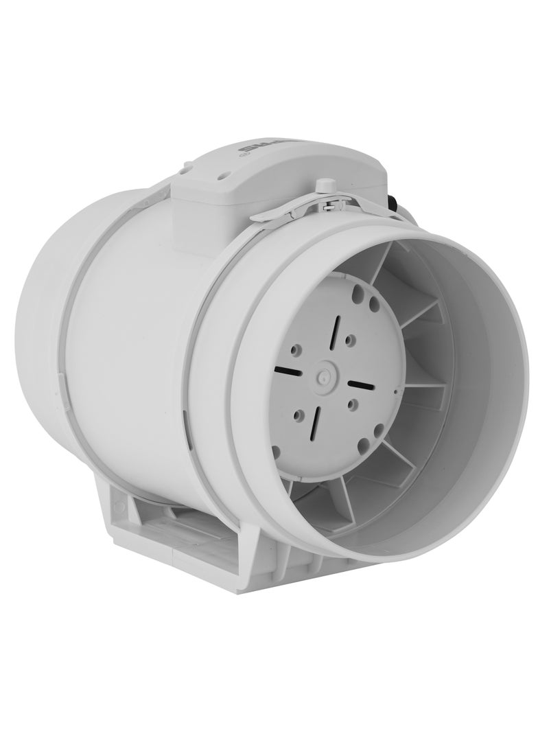 GEEPAS 8” In Line Exhaust Fan" with 2-speed settings, 1700 rpm speed, 500CFM, rust-free construction, low noise operation, designed for installation in loft or roof space 55 W GF21193 White  - Image 3
