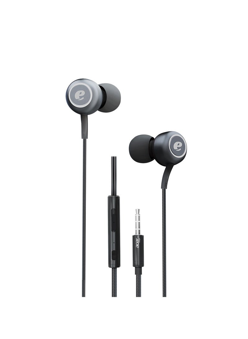 Acer AX ONE Stereo In-Ear Wired Earphones with Mic & Line Control, 10mm Dynamic Drivers, Deep Bass, HD Voice, Deep Bass, Metal Ear peice, 3.5mm Jack, Lightweight & Noise-Isolating Black  - Image 1