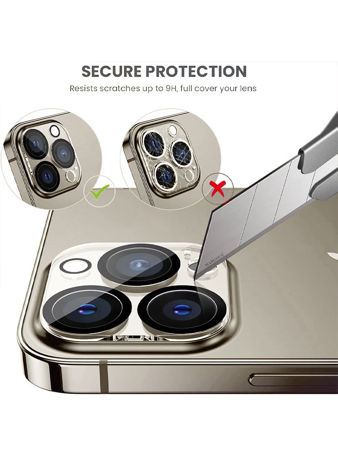 MARGOUN 3 Packs For iPhone 15 Pro Max 3D Camera Lens Protector Tempered Glass 9H Hardness Ultra HD Anti-Scratch Easy To Install Case Friendly Full Coverage Guard Clear - Image 3