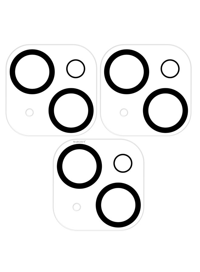 MARGOUN 3 Packs For iPhone 15 Plus 3D Camera Lens Protector Tempered Glass 9H Hardness Ultra HD Anti-Scratch Easy To Install Case Friendly Full Coverage Guard Clear  - Image 5