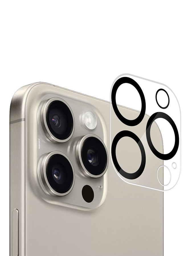 MARGOUN - iPhone 15 Pro 3D Camera Lens Protector Tempered Glass 9H Hardness Ultra HD Anti-Scratch Easy To Install Case Friendly Full Coverage Guard Clear - Image 1