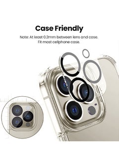 MARGOUN iPhone 15 Pro 3D Camera Lens Protector Tempered Glass 9H Hardness Ultra HD Anti-Scratch Easy To Install Case Friendly Full Coverage Guard Clear  - Image 3