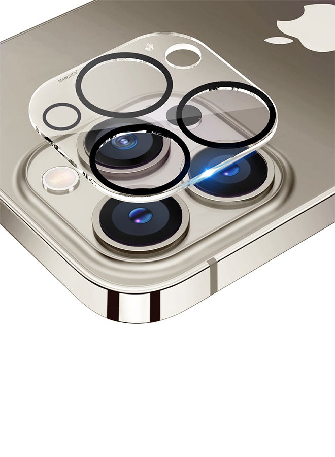 MARGOUN - iPhone 15 Pro 3D Camera Lens Protector Tempered Glass 9H Hardness Ultra HD Anti-Scratch Easy To Install Case Friendly Full Coverage Guard Clear - Image 1