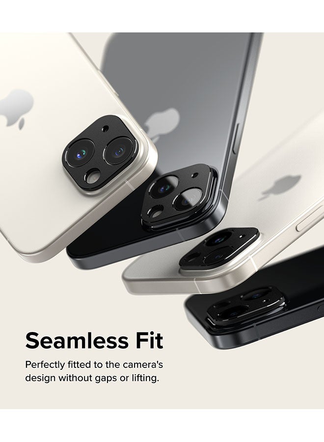 Ringke Pack Of 2 Camera Styling Compatible With iPhone 15 Plus / 15 Camera Lens Protector Aluminium Frame Tough Protective Cover Sticker Black - Image 4
