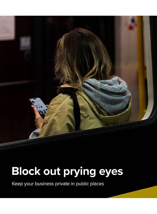 Ringke Privacy Glass Anti-Spy Compatible With iPhone 15 Pro Max Screen Protector Full-Coverage Tempered Guard With Installation Jig Clear - Image 4