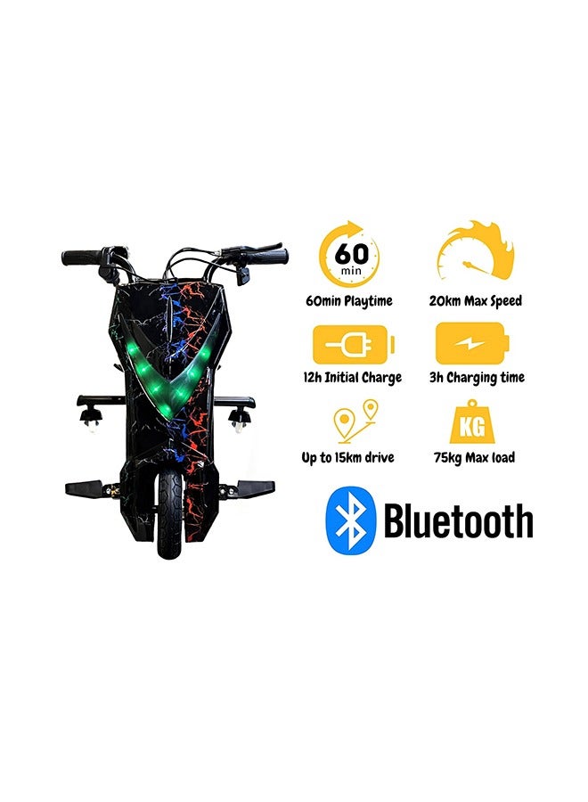 MYTOYS - 36V Drifting, 3 Wheel Electric Scooter - 3 Driving Modes- Bluetooth- Speaker- Lights - Shock Absorber Safety Gears Speed - Image 1