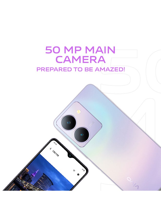 vivo - Y27 5G Dual SIM Satin Purple 8GB RAM 256GB 5000mAH, NFC With Wired Earphones And Phone Holder - Middle East Version - Image 1