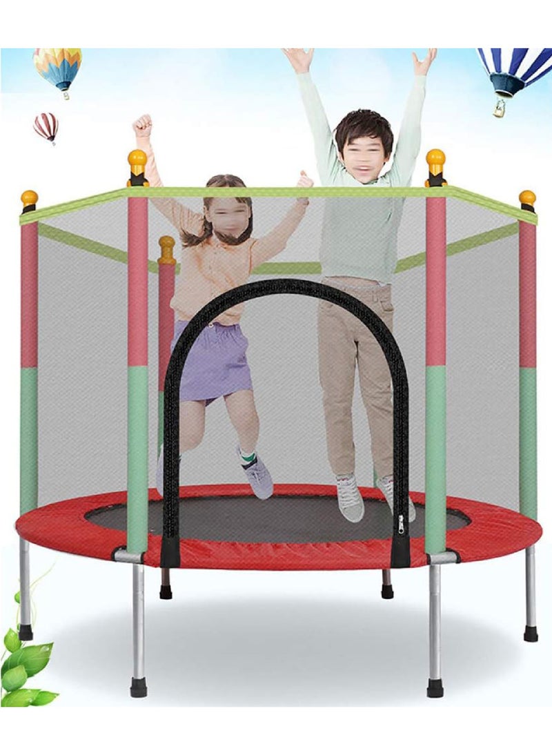 Rock Pow Indoor Trampoline Kids Adult Bouncer Baby Jumper Children Bouncers With Guardrail Fitness Thick Spring Anti-Skid Shock Absorption 122x140x88cm  - Image 1