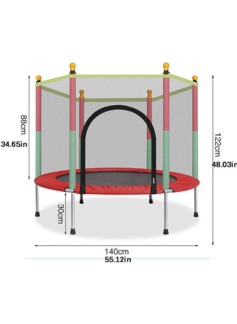 Rock Pow Indoor Trampoline Kids Adult Bouncer Baby Jumper Children Bouncers With Guardrail Fitness Thick Spring Anti-Skid Shock Absorption 122x140x88cm  - Image 2