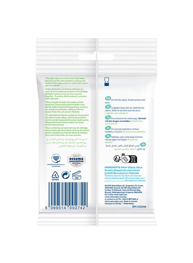 WaterWipes Plastic Free On the Go Wipes, 99.9% Water, Unscented, Gentle on Skin, 10 Count  - Image 2
