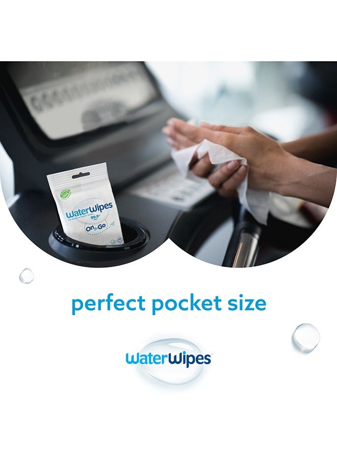 WaterWipes Plastic Free On the Go Wipes, 99.9% Water, Unscented, Gentle on Skin, 10 Count  - Image 3