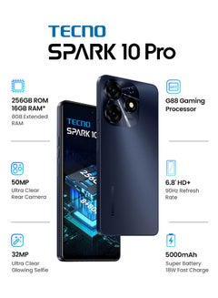 TECNO Spark 10 Pro 6.8 Inch Starry Black 8GB 128GB 4G - International Version  - Image 3