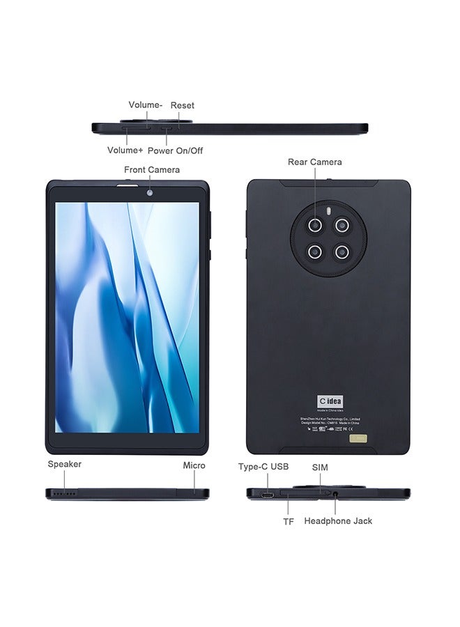 C idea 8 Inch Android 12 IPS HD Display Screen Dual Camera 256GB Storage Long Battery Life Tablet For Teenagers CM815 Black - Image 5