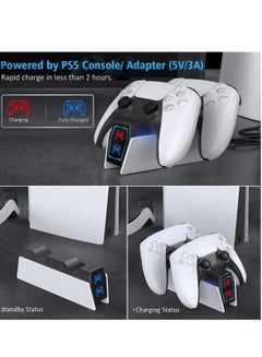 Oivo PS5 Charging Station, OIVO 2H Fast PS5 Controller Charger for PlayStation 5 Dual sense Controller, Upgrade PS5 Charging Dock with 2 Types of Cable, PS5 Charger for Dual PS5 Controller  - Image 2