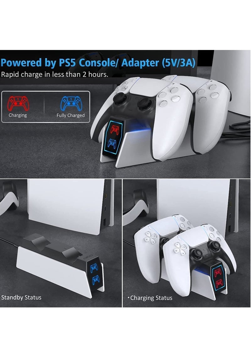 Oivo PS5 Charging Station, OIVO 2H Fast PS5 Controller Charger for PlayStation 5 Dual sense Controller, Upgrade PS5 Charging Dock with 2 Types of Cable, PS5 Charger for Dual PS5 Controller - Image 2