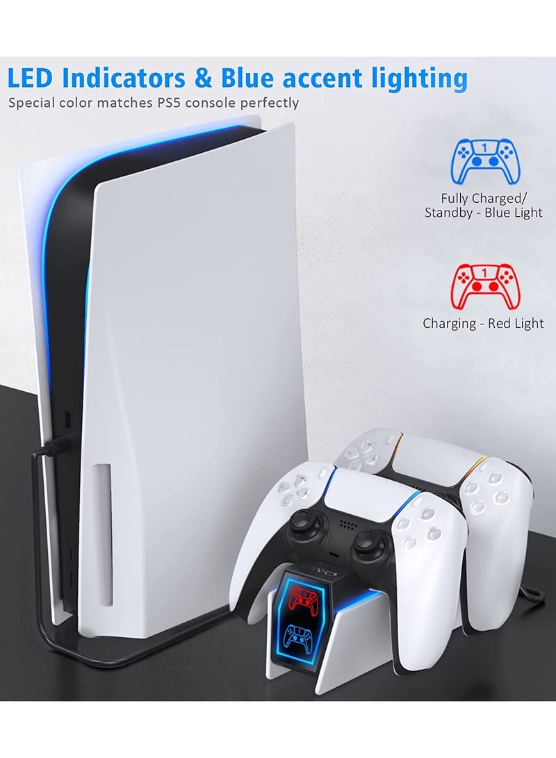 Oivo PS5 Charging Station, OIVO 2H Fast PS5 Controller Charger for PlayStation 5 Dual sense Controller, Upgrade PS5 Charging Dock with 2 Types of Cable, PS5 Charger for Dual PS5 Controller - Image 4