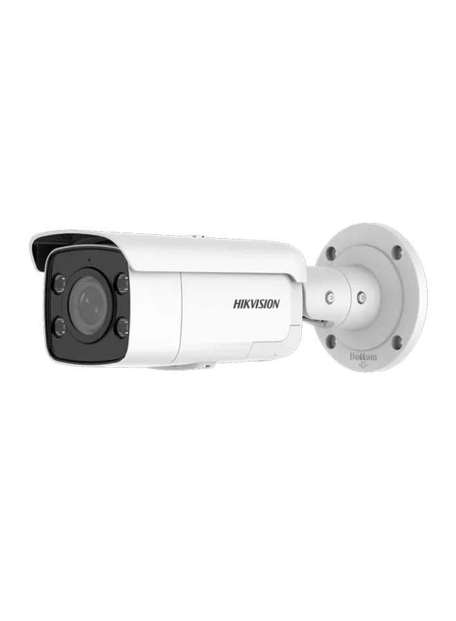 HIKVISION 8MP ColorVu Fixed Bullet Network Camera, 2.8mm Fixed Focal Lens,H.265+ Compression, 24/7 Colorful Imaging, 60m Light Range, MicroSD Slot, IP67, White | DS-2CD2T87G2-L White 