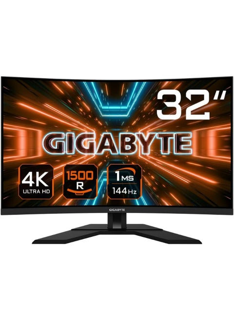 GIGABYTE M32UC 32" 144Hz (160Hz OC) 4K UHD Curved Gaming Monitor, SS VA, 3840x2160 Display, 1ms Response Time (MPRT), 1x DisplayPort 1.4, 2x HDMI 2.1, 1x USB Type-C, 4x USB 3.2 Black