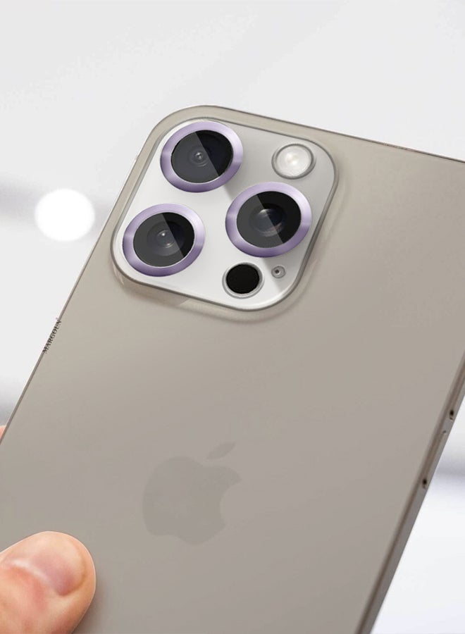 MARGOUN - iPhone 15 Pro Max Camera Lens Protector Tempered Glass 9H Hardness Ultra HD Anti-Scratch Easy To Install Case Friendly Full Coverage Guard Light Purple - Image 1