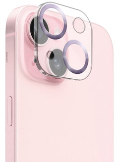 MARGOUN iPhone 15 Plus Camera Lens Protector Tempered Glass 9H Hardness Ultra HD Anti-Scratch Easy To Install Case Friendly Full Coverage Guard Light Purple  - Image 1
