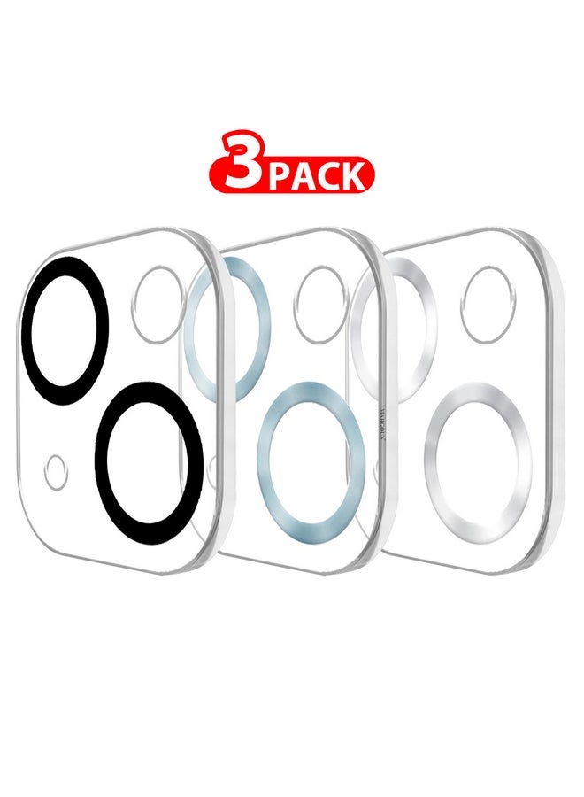MARGOUN 3 Pack For iPhone 15 Camera Lens Protector Tempered Glass 9H Hardness Ultra HD Anti-Scratch Easy To Install Case Friendly Full Coverage Guard Multicolour1 - Image 1
