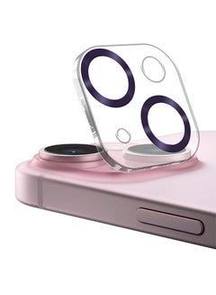 MARGOUN iPhone 15 Plus Camera Lens Protector Tempered Glass 9H Hardness Ultra HD Anti-Scratch Easy To Install Case Friendly Full Coverage Guard Purple  - Image 2