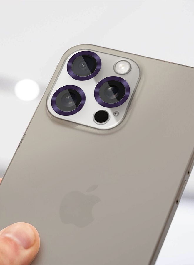 MARGOUN - iPhone 15 Pro Max Camera Lens Protector Tempered Glass 9H Hardness Ultra HD Anti-Scratch Easy To Install Case Friendly Full Coverage Guard Purple - Image 1