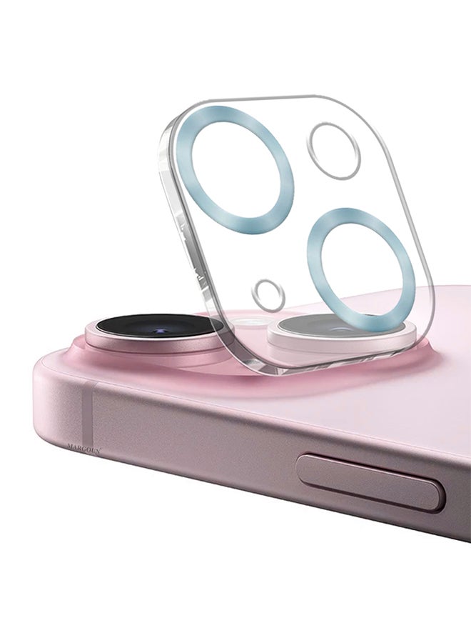 MARGOUN iPhone 15 Plus Camera Lens Protector Tempered Glass 9H Hardness Ultra HD Anti-Scratch Easy To Install Case Friendly Full Coverage Guard Seria Blue - Image 2