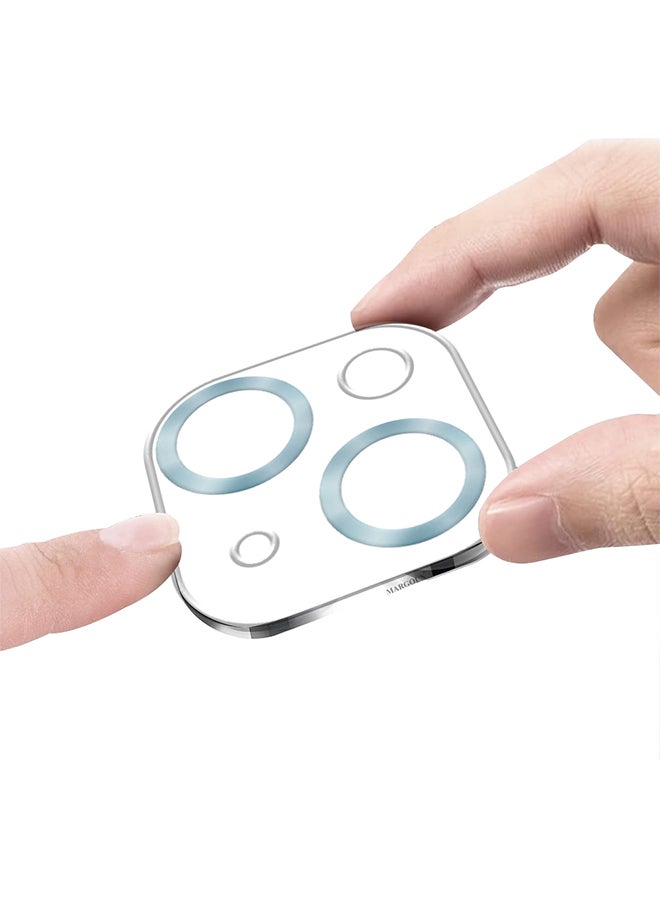 MARGOUN iPhone 15 Plus Camera Lens Protector Tempered Glass 9H Hardness Ultra HD Anti-Scratch Easy To Install Case Friendly Full Coverage Guard Seria Blue - Image 3