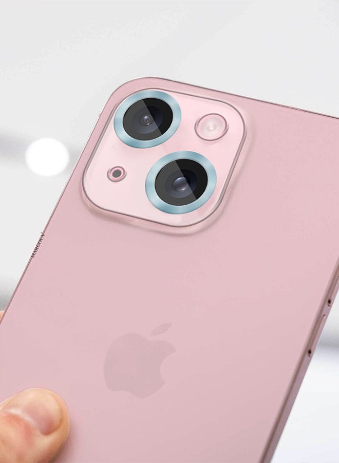 MARGOUN iPhone 15 Plus Camera Lens Protector Tempered Glass 9H Hardness Ultra HD Anti-Scratch Easy To Install Case Friendly Full Coverage Guard Seria Blue - Image 5