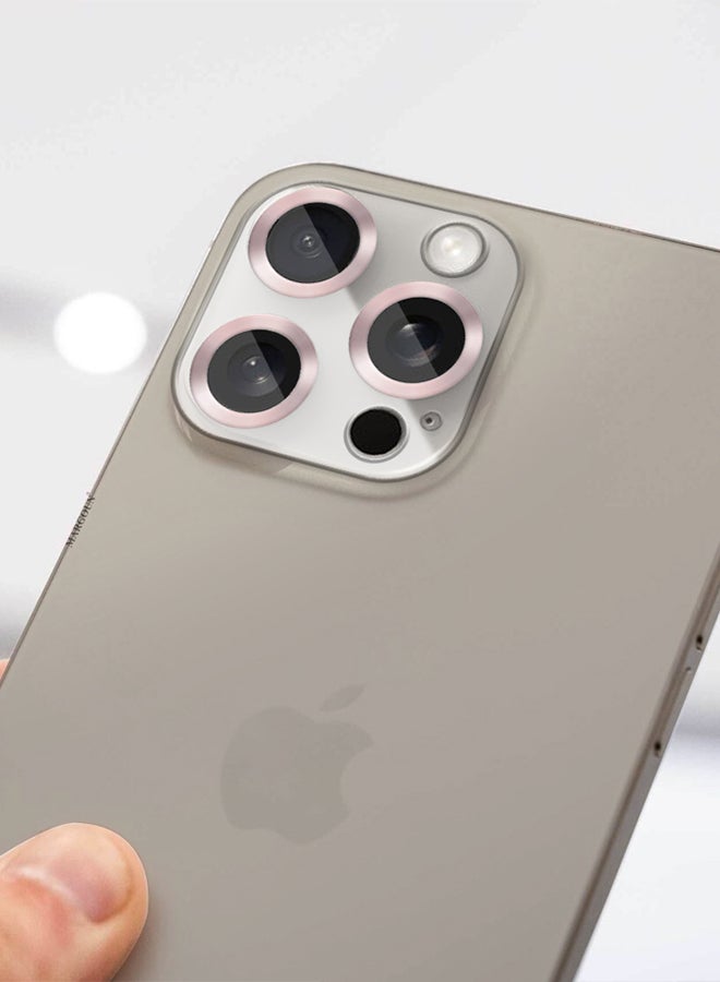 MARGOUN - iPhone 15 Pro Max Camera Lens Protector Tempered Glass 9H Hardness Ultra HD Anti-Scratch Easy To Install Case Friendly Full Coverage Guard Rose Gold - Image 1