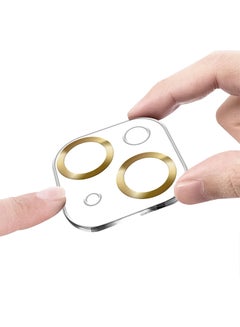 MARGOUN iPhone 15 Plus Camera Lens Protector Tempered Glass 9H Hardness Ultra HD Anti-Scratch Easy To Install Case Friendly Full Coverage Guard Gold  - Image 3