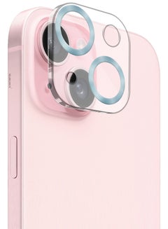 MARGOUN iPhone 15 Camera Lens Protector Tempered Glass 9H Hardness Ultra HD Anti-Scratch Easy To Install Case Friendly Full Coverage Guard Seria Blue  - Image 1