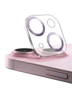 MARGOUN iPhone 15 Camera Lens Protector Tempered Glass 9H Hardness Ultra HD Anti-Scratch Easy To Install Case Friendly Full Coverage Guard Light Light Purple  - Image 2