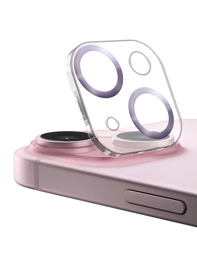 MARGOUN - iPhone 15 Camera Lens Protector Tempered Glass 9H Hardness Ultra HD Anti-Scratch Easy To Install Case Friendly Full Coverage Guard Light Light Purple - Image 1