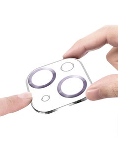 MARGOUN iPhone 15 Camera Lens Protector Tempered Glass 9H Hardness Ultra HD Anti-Scratch Easy To Install Case Friendly Full Coverage Guard Light Light Purple  - Image 3