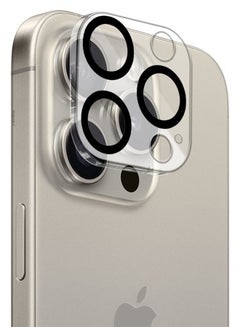 MARGOUN iPhone 15 Pro Camera Lens Protector Tempered Glass 9H Hardness Ultra HD Anti-Scratch Easy To Install Case Friendly Full Coverage Guard Black  - Image 1