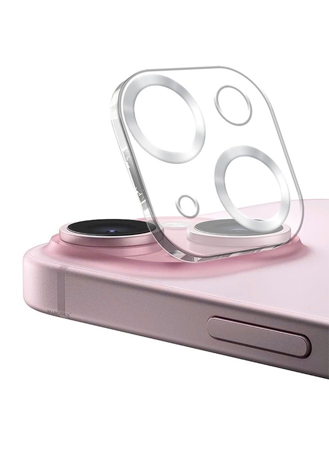 MARGOUN - iPhone 15 Camera Lens Protector Tempered Glass 9H Hardness Ultra HD Anti-Scratch Easy To Install Case Friendly Full Coverage Guard Silver - Image 1