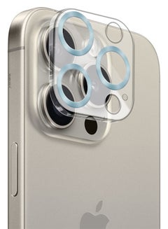MARGOUN iPhone 15 Pro Camera Lens Protector Tempered Glass 9H Hardness Ultra HD Anti-Scratch Easy To Install Case Friendly Full Coverage Guard Seria Blue  - Image 1