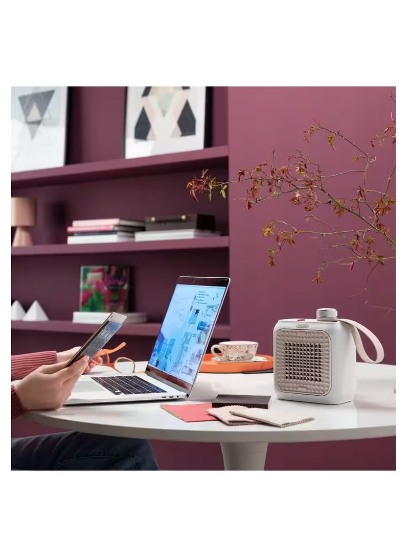 De'Longhi Portable Ceramic Fan Heater - Silent - 360 W HFX10B03.PK Pink  - Image 5