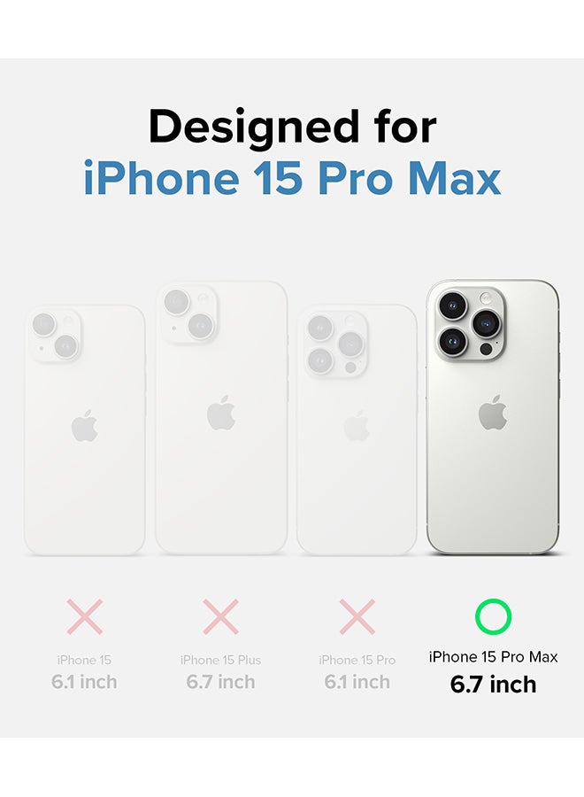 Ringke Onyx Case Compatible With iPhone 15 Pro Max, Enhanced Grip Tough Flexible Shockproof Rugged TPU Bumper Drop Protection Phone Cover- Blue Brush - Image 2