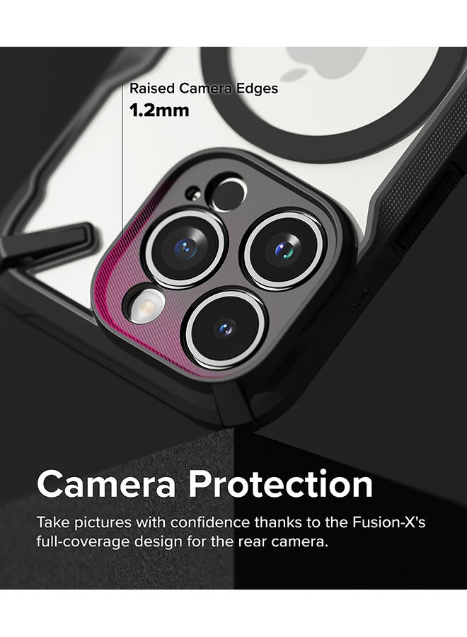 Ringke - Fusion-X Magnetic Case Compatible With iPhone 15 Pro Case Anti-Fingerprint Rugged Shockproof Protective Phone Cover - Matte Black - Image 1