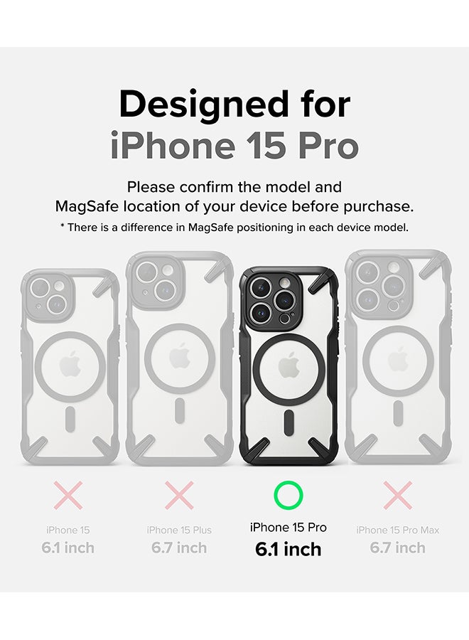 Ringke - Fusion-X Magnetic Case Compatible With iPhone 15 Pro Case Anti-Fingerprint Rugged Shockproof Protective Phone Cover - Matte Black - Image 1