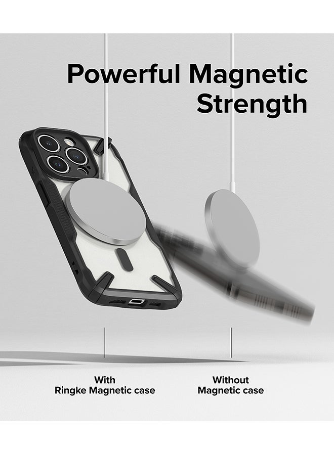 Ringke - Fusion-X Magnetic Case Compatible With iPhone 15 Pro Case Anti-Fingerprint Rugged Shockproof Protective Phone Cover - Matte Black - Image 1