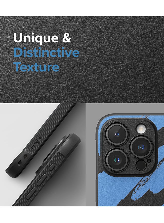 Ringke Onyx Case Compatible With iPhone 15 Pro, Enhanced Grip Tough Flexible Shockproof Rugged TPU Bumper Drop Protection Phone Cover - Blue Brush - Image 4