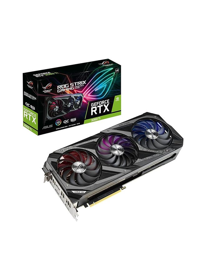 ASUS ROG Strix NVIDIA GeForce RTX 3060 Ti V2 OC Edition Gaming Graphics Card (PCIe 4.0, 8GB GDDR6, LHR, HDMI 2.1, DisplayPort 1.4a, Axial-tech Fan Design, 2.9-slot, Super Alloy Power II, GPU Tweak II) Black - Image 1