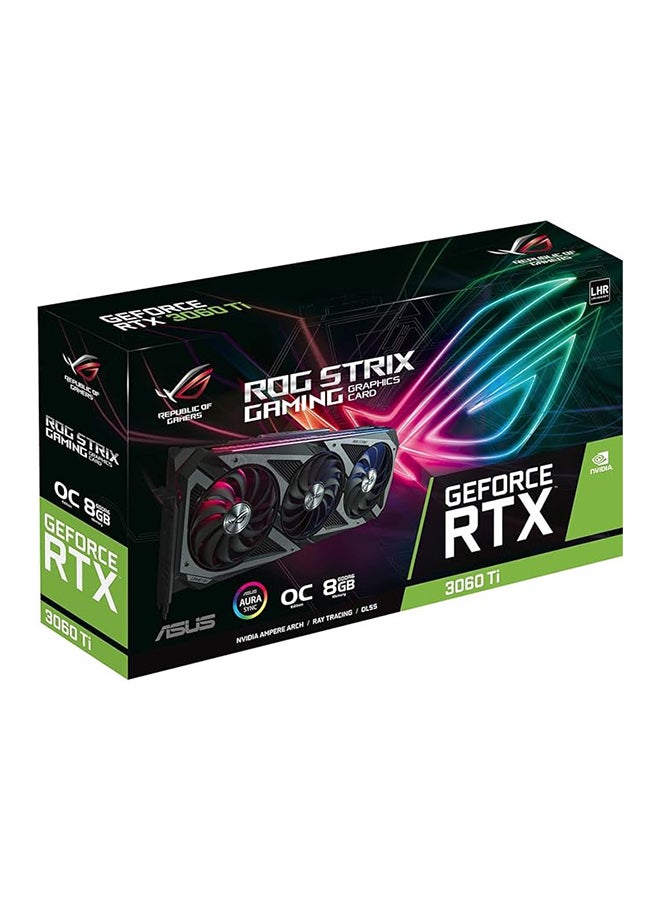 ASUS ROG Strix NVIDIA GeForce RTX 3060 Ti V2 OC Edition Gaming Graphics Card (PCIe 4.0, 8GB GDDR6, LHR, HDMI 2.1, DisplayPort 1.4a, Axial-tech Fan Design, 2.9-slot, Super Alloy Power II, GPU Tweak II) Black - Image 2